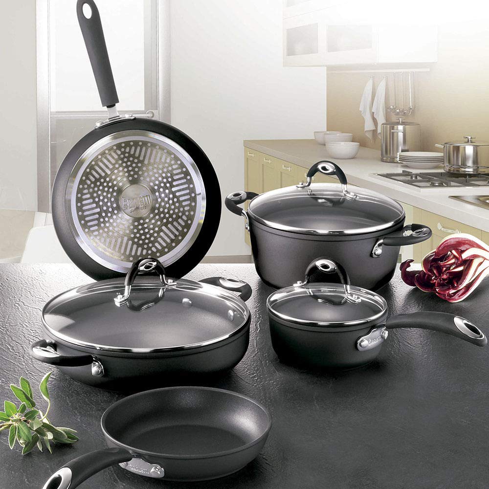 Conjunto de Panelas Leonardo Induction Plus 8 Peças Preto Bialetti